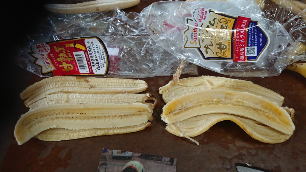 バナナの断面を比較します